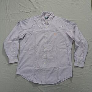 Ralph Lauren Shirt Mens Large Classic Fit Purple Gingham Check Button Down